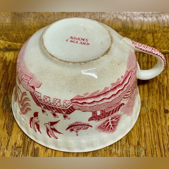 19th Century Vintage  Adams England Pink Willow Transferware Teacup - Picture 14 of 16
